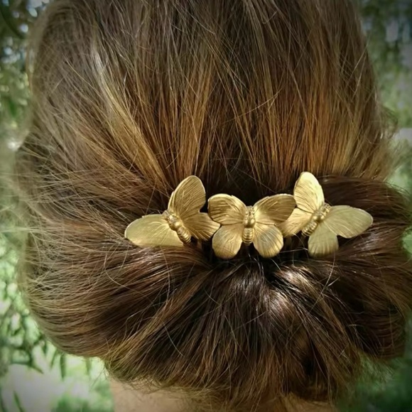 Vintage Butterfly Hair Clip Leaves Comb Hairpins Women